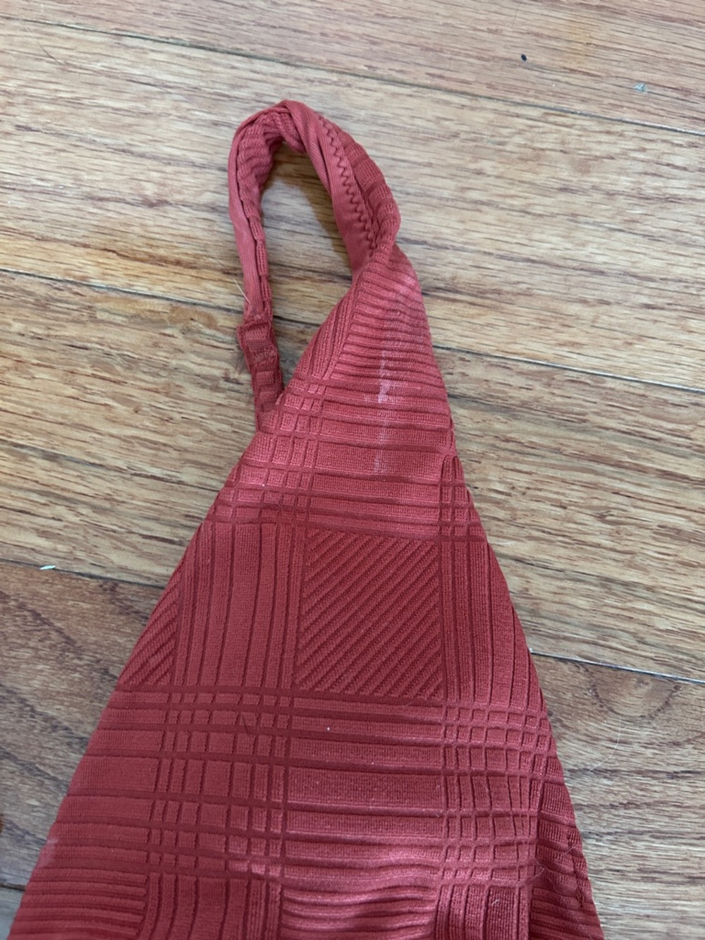 Aerie Textured Triangle Bikini Set in Terracotta M - Picture 2 of 6